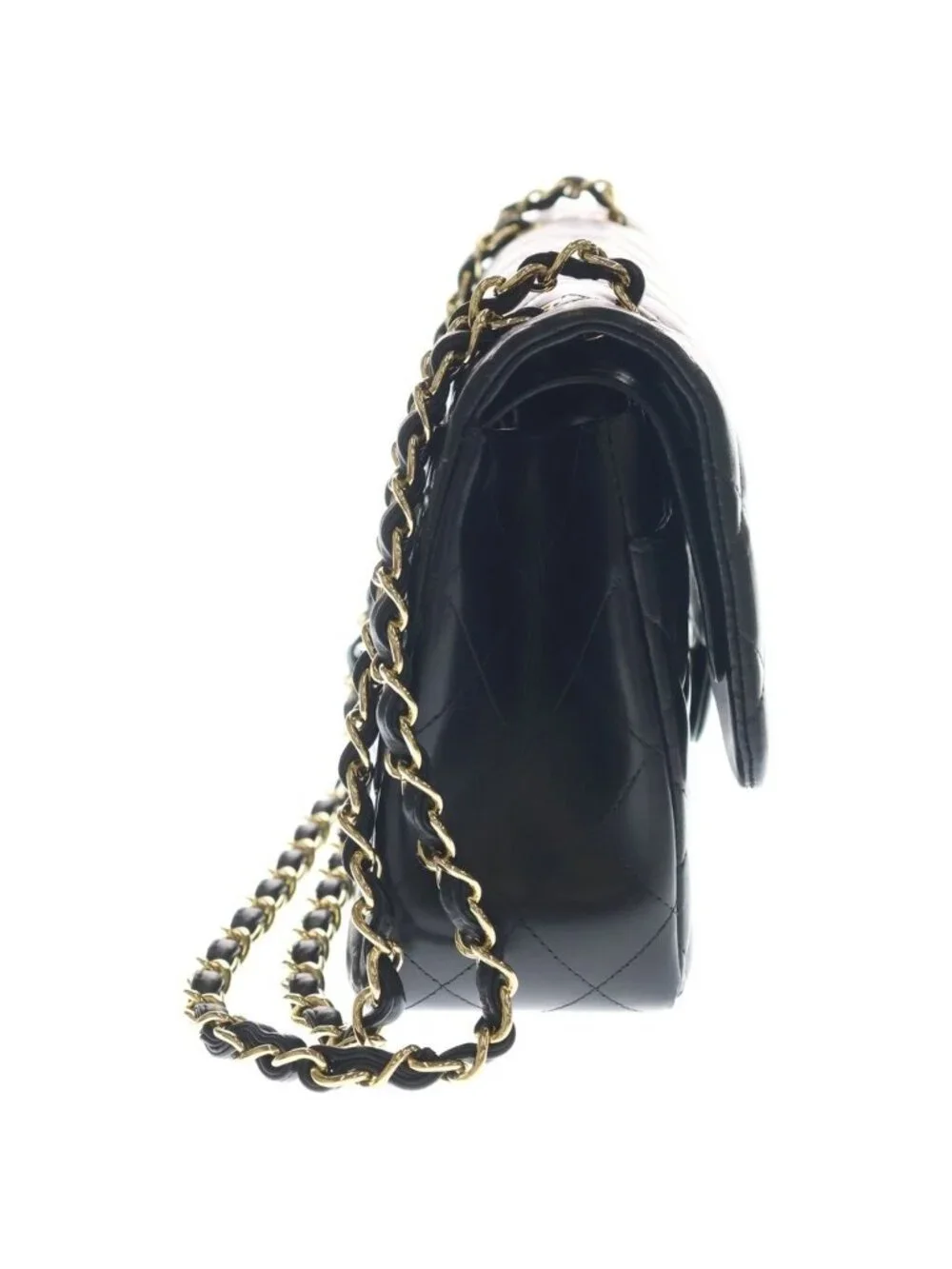 Chanel Maxi Quilted 30 Lambskin Leather Double Flap Chain Shoulder Bag Gold
